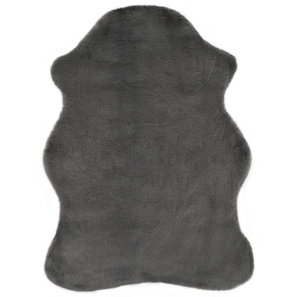 vidaXL Koberec 65x95 cm tmavosivý umelá králičia kožušina