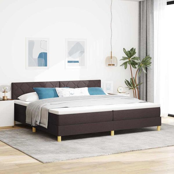 vidaXL Posteľ s pružinovým rámom Tmavohnedá 200 x 200 cm látka