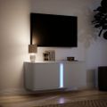 vidaXL TV nástenná skrinka s LED svetlami biela 80x31x35 cm