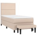 vidaXL Boxspring posteľ s matracom kapučínová 100x200 cm umelá koža