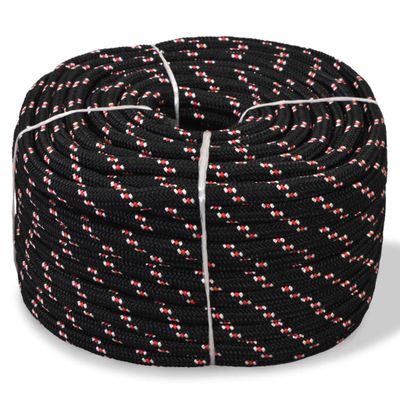 vidaXL Lodné polypropylénové lano 14 mm 250 m čierne