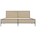 vidaXL Posteľný rám dub sonoma 140x190 cm kompozitné drevo a kov