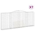 vidaXL Oblúkové gabiónové koše 7ks 400x30x160/180cm pozinkované železo