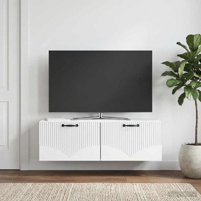 vidaXL Nástenná TV skrinka Biela 98 x 31 x 30 cm Kompozitné drevo