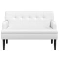 vidaXL Lavička s operadlom biela 112x65,5x75 cm umelá koža