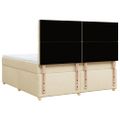 vidaXL Posteľný rám boxspring s matracom krémový 180x200 cm látka