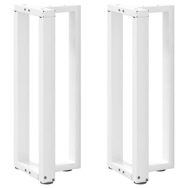 vidaXL Nohy konzolového stolíka v tvare T, 2 ks, biele, 38x25x(72-73) cm, oceľové