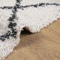 vidaXL Shaggy koberec PAMPLONA, vysoký vlas, krémovo čierny 60x110 cm