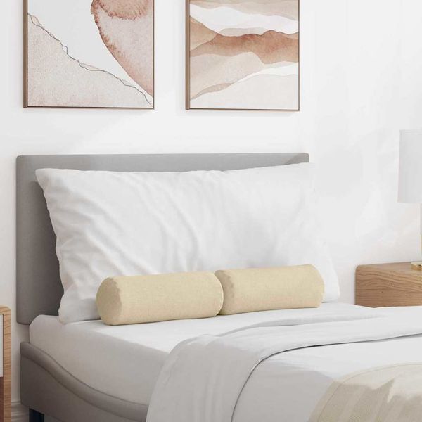 vidaXL Podložkové vankúše 2 pcs Krémová Ø 15 x 40 cm látka