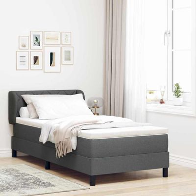 vidaXL Posteľ s pružinovým rámom Tmavo šedá 100 x 200 cm látka