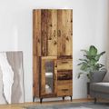 vidaXL Highboard Staré drevo 69,5 x 34 x 180 cm Kompozitné drevo