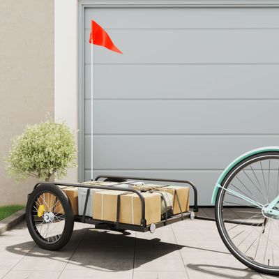 vidaXL Príves na bicykel, čierny 135x70x37 cm, železo