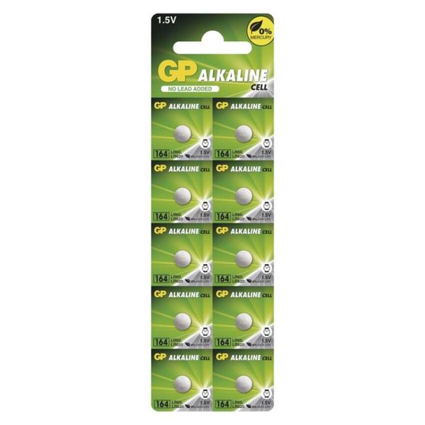 Alkalická gombíková batéria GP LR621 (164F), 10 ks