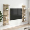 vidaXL Stenná polica 2 ks Dub sonoma 30 x 15 x 100 cm Kompozitné drevo