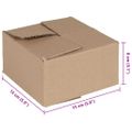 vidaXL Skladací box s úložiskom 50 ks Prírodná 15 x 15 x 8 cm Kartón
