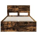 vidaXL Rám postele Dymová dub 135 x 190 cm Kompozitné drevo
