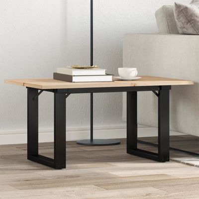 vidaXL Konferenčný stolík v tvare O 80x50x40 cm borovica a oceľ