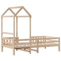 vidaXL Posteľný rám so strieškou 75x190 cm borovicový masív