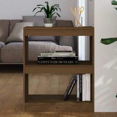 vidaXL Knižnica/deliaca stena medová 60x35x71,5 cm masívna borovica