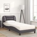 vidaXL Posteľ s matracom Hvar sivá 90x190 cm umelá koža