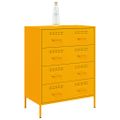 vidaXL Komoda horčicovožltá 68x39x89 cm oceľ