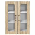 vidaXL Nástenný sklenený kabinet LUCCA Dub sonoma 60 x 31 x 80 cm