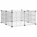 vidaXL 8-panelová klietka pre domáce zvieratá s dvierkami čierna 70x70x35 cm oceľová