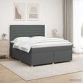 vidaXL Posteľ boxspring s matracom Tmavosivá 140 x 200 cm Látka