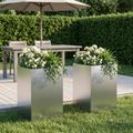 vidaXL Záhradný kvetináč 2 ks Strieborná 30 x 30 x 50 cm