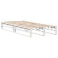 vidaXL Posteľ s knižnicou bez matraca biela 75x190 cm masívne drevo