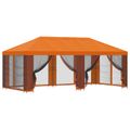 vidaXL Záhradný altánok so bočnými stenami 6 x 3 m Oranžová
