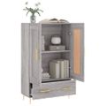vidaXL Vysoká skrinka sivá sonoma 69,5x31x115 cm kompozitné drevo