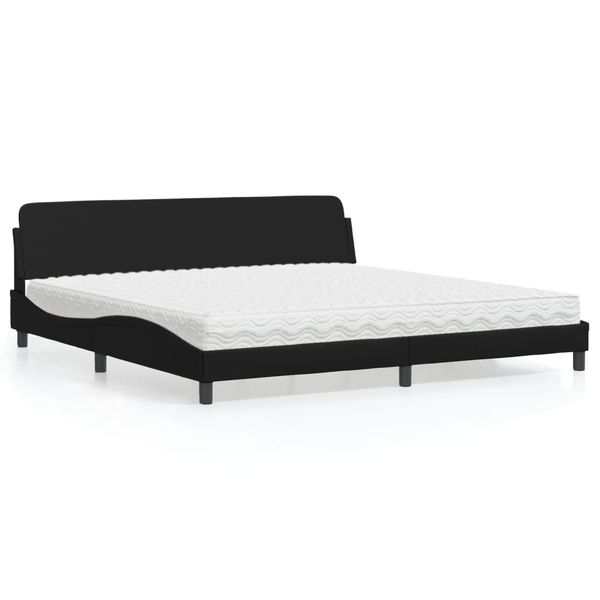 vidaXL Posteľ s matracom Dover čierna 200x200 cm umelá koža