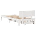 vidaXL Posteľný rám so zásuvkami biely 90x200 cm borovicový masív