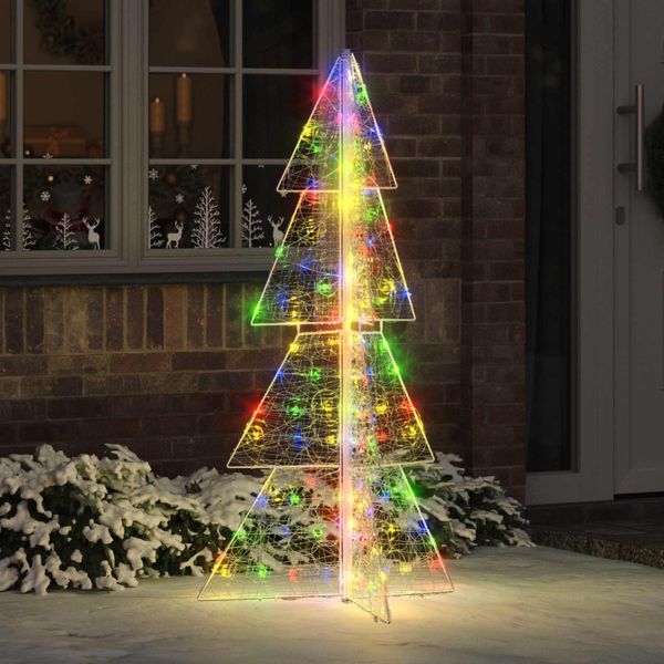 vidaXL Vianočný stromček s 160 LED-i Viacfarebný 150 cm Akryl