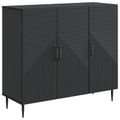 vidaXL Servírovacia skriňa Čierna 89 x 34,5 x 80 cm Kompozitné drevo