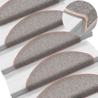 vidaXL Schodové rohože 10 ks 65x24x4 cm svetlohnedé polkruhové veľké