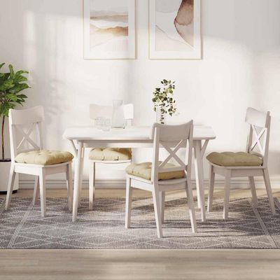 vidaXL Vankúše na sedenie 4 pcs Krémová 40 x 40 x 12 cm látka