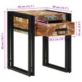 vidaXL Koncový stôl so zásuvkou 40 x 40 x 50 cm Masívne obnovené drevo