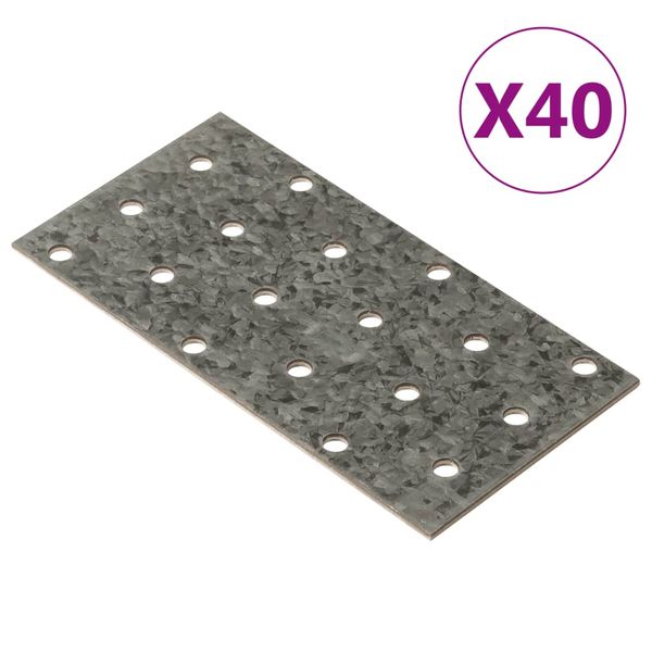 vidaXL Dierované plechy 40 ks 2 mm 120x60 mm pozinkovaná oceľ
