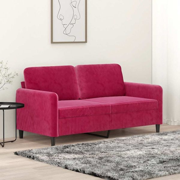 vidaXL 2-miestna pohovka vínovo-červená 140 cm zamat