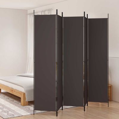 vidaXL 5-panelový paraván hnedá 250x220 cm látkový