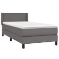 vidaXL Boxspring posteľ s matracom sivá 100x200 cm umelá koža