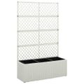 vidaXL Vyvýšený záhon s 3 kvetináčmi 83x30x130 cm polyratanový biely