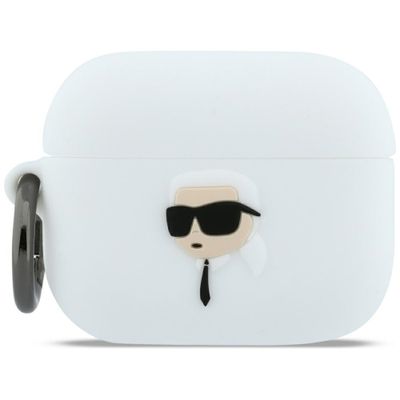 Karl Lagerfeld Silikónové Karl Head 3D puzdro pre AirPods Pro 3 biela