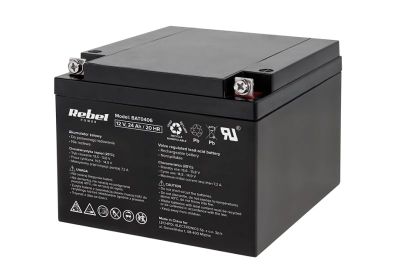 Baterie olovená 12V / 24Ah REBEL bezúdržbový akumulátor