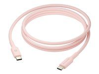 USB kábel - USB-C (M) do USB-C (M) - 1.5 m - pletený, Podpora USB-C Power Delivery (60 W) - ružová