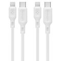 Spigen DuraSync MFi Lightning kábel 2-balenie 100cm biely