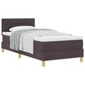vidaXL Posteľ s pružinovým rámom Tmavohnedá 90 x 190 cm látka