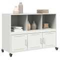 vidaXL Komoda biela 100,5x39x72 cm oceľ